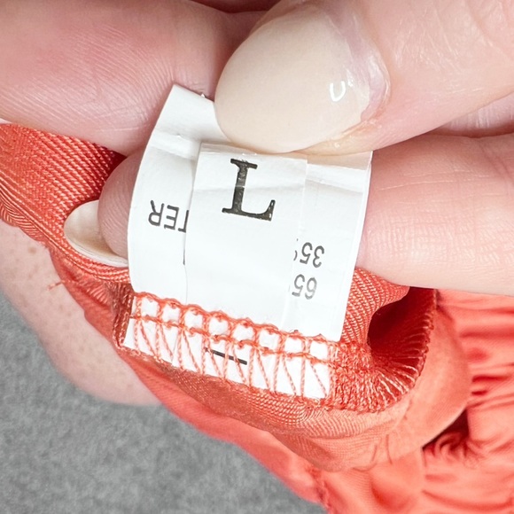 NWT Sucrefas Orange Satin Drawstring High Waist Pocketed Lounge Shorts Women's - Picture 14 of 16